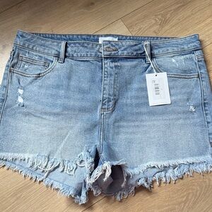 Cello Light Blue Distressed Jean Shorts